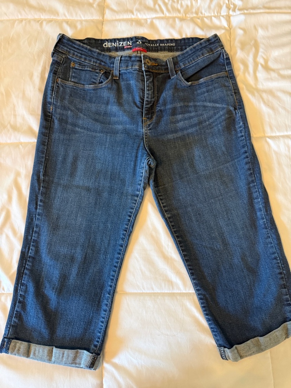 Denizen from Levi's Dark Blue Boyfriend Capri with Rolled Cuffs